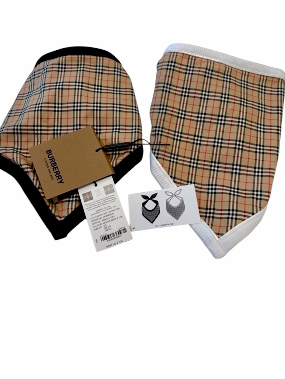 Burberry Baby Bibs set of two Authentic